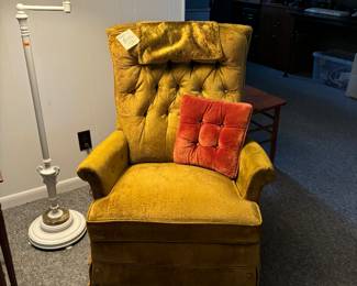 Gold velvet granny recliner
