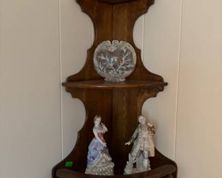 Several corner shelves