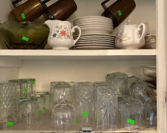 Cabinets filled with dishes