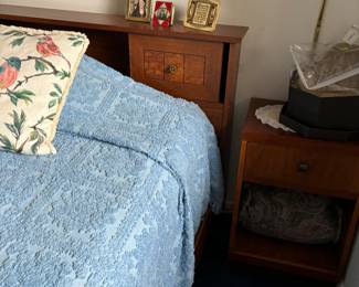 Bookcase headboard bed with matching dresser nightstand  dresser chest. Made by Lane