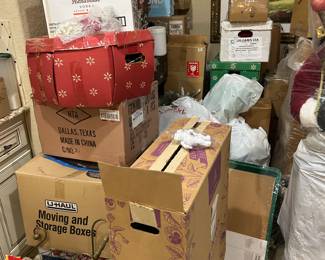 (All of this has been unpacked- it's all Christmas stuff)