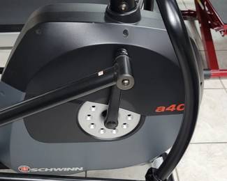 7 Preset programs: 6 profile, 1 quick start
High speed, high inertia perimeter weighted flywheel for a smooth and quiet workout
8 levels of resistance
Large LCD console tracks speed, time, RPM, distance, calories, results and heart rate
Ergonomically placed grip heart rate monitors
Transport wheels allows for easy movement and storage
https://www.walmart.com/ip/Schwinn-A40-Elliptical-Trainer/46622543