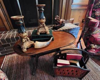 Charming Wood Oval Coffee Table