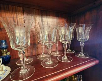 Vintage Etched Stemware