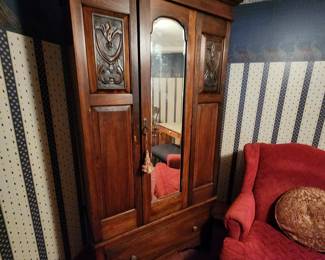 Vintage Armoire with carved details