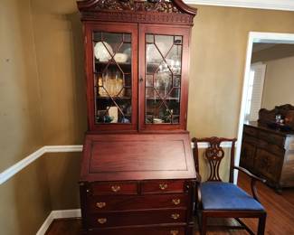 Stately Vintage Secretary with carved detailing