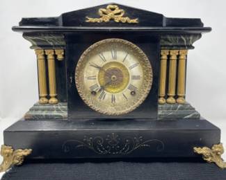 97 MantleClockwithBrassGilt