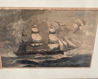 91 FramedMattedUnitedStatesFrigateTrentonPrint