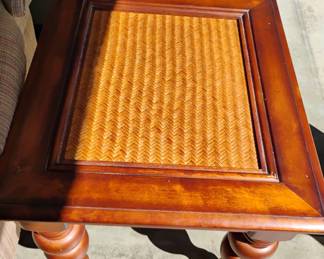 2 OF THESE. GLASS COVERED LAMP TABLES