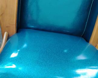 BLUE METALLIC  VINYL CHAIR 