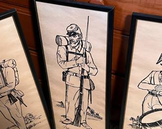 US military historical etchings