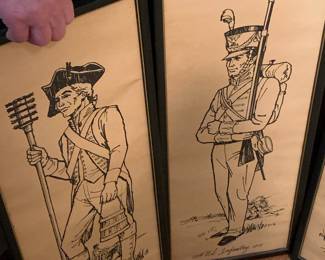 US military historical etchings