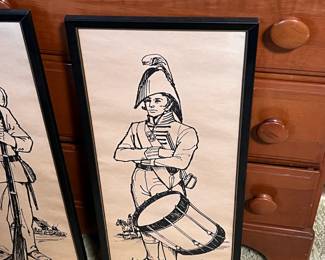 US military historical etchings