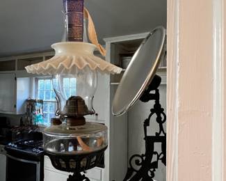 Gas lamp with shield