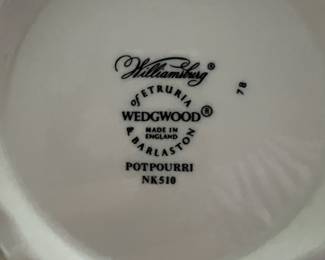 Wedgwood "Williamsburg Potpourri" coffee pot, Salad plates, dinner plates (teapot not shown)