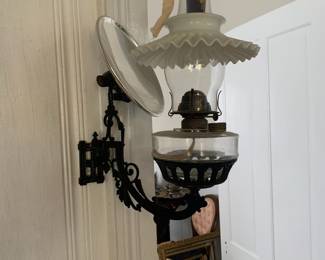 Gas lamp with shield