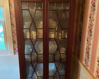 High Style Inlaid China Cabinet with terrific inlays