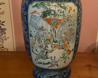 Very large Asian Export Vase drilled for lamp