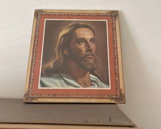Vintage Framed Jesus Portrait 