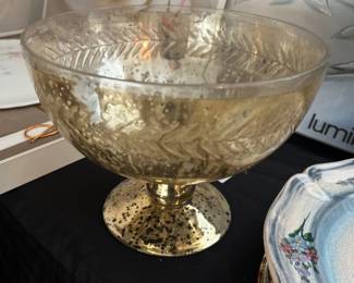 Gold Mercury Glass Bowl 