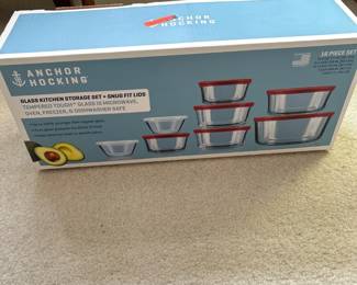 Anchor Hocking 16 pc glass storage set 