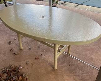 Cream Oval Outdoor Dining Table 