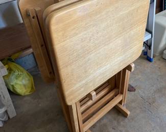 Portable TV Dinner Wooden Folding Tray Set 