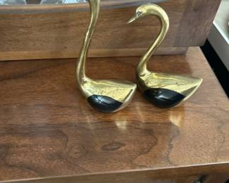 Solid Brass Swans 