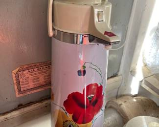 vintage air pump drink thermos and dispensers