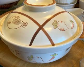 Ceramic Japanese Round Steam Casserole Covered Hot Pot 