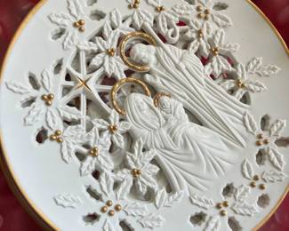 Lenox The Holy Family Christmas Pierced Nativity Plate 24K 1993 