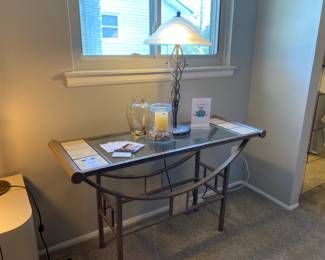 Glass top accent table
