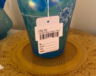 Fenton Blue Optic Vase