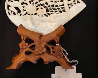 Japanese Carved Shell & Stand
