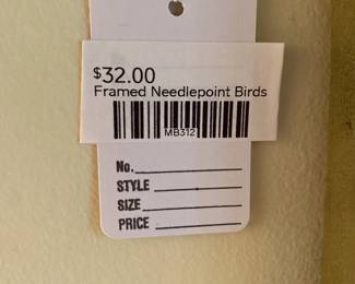 Framed Needlepoint Birds