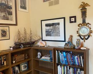 Grow & Cuttle Barometer, Capodimonte pirate figure, Carved Whale Sculpture, Brass Anchor Bookend