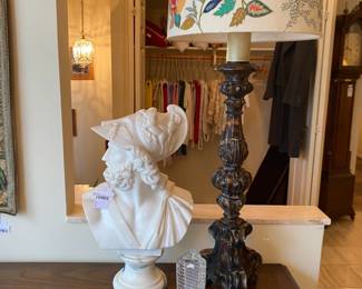 Marble Menelaus Bust on Pedestal, Home Meridian International San Marino Buffet