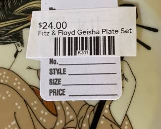 Fitz & Floyd Geisha Plate set