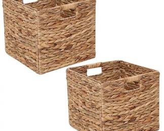 Kosmeey Set of 2 Wicker Storage Baskets, 10 x 10 Inch