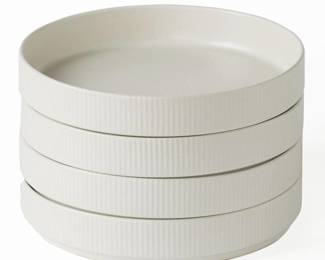 famiware Star 7.5 Inch Pasta Bowls Set, Salad Bowl Set of 4, Matte White