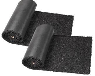 Harmiden 2 Pack Recycled Rubber Mulch Mat Roll, Black