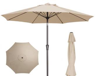 PatioKingdom 9FT Patio Umbrella, Beige