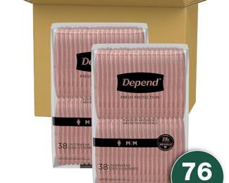 Depend Fresh Protection Adult Incontinence & Postpartum Bladder Leak Underwear, Medium, Blush, 76 Count (2 Packs of 38)