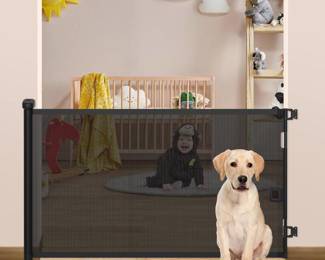 Retractable Baby Gate, 33 Inch Tall, Extends up to 55 Inch Wide