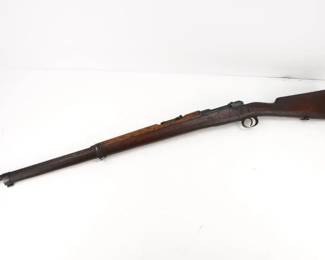 Make: Chilian
Model: Mauser
Caliber: 7mm
Action: Bolt
Barrel: 26
Bore: Dark
Serial # K2223
Condition: Broken
missing bolt. 