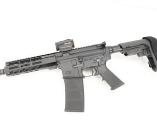 Make: Andro Corp Ind.
Model: ACI-15
Caliber: 300 Blackout
Action: Semi
Barrel: 9.5
Bore: Shiny
Serial # J2-011621
Condition: Great
This Custom AR Pistol is manufactured From, Andro Corp Industries right here in Florida. This Pistol is Fitted with a 9.5” barrel Paired with a Holosun HS03B 2 MOA LED Sight and is chambered in 300 Blackout. This Pistol Remains in GrEat condition showing normal signs of use and wear. 