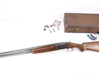 Make: Winchester
Model: 101
Caliber: 12 GA
Action: Break
Barrel: 27
Bore: Shiny
Serial # K543826E
Condition: Great
The 101 was introduced in 1963 to compete with the Browning. There was a stubborn stigma against Japanese-made guns at the time, but it was largely unfounded as far as the Winchesters coming out of there were concerned. In 1987, production ended in japan.This shotgun Features a 27” barrels chambered in 12GA. This shotgun is sold with a set of chokes, Snap Caps and a Sportlock Leather takedown case. This Shotgun Remains in Great condition showing normal signs of use and wear.