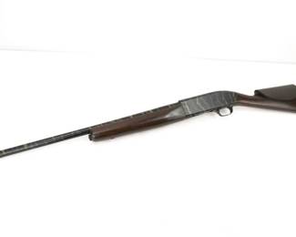 Make: Winchester
Model: 50
Caliber: 12 GA
Action: Semi
Barrel: 24
Bore: Shiny
Serial # 163181A
Condition: Good
Winchester Model 50. This semi-auto, tube fed, 12 GA shotgun has been custom finished in blue steel and camo with custom cheek pad. This shotgun shows some bulging likely from a choke. 