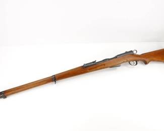 Make: Schmidt–Rubin
Model: P60
Caliber: 7.5x53
Action: Semi
Barrel: 31
Bore: Bright
Serial # 481184
Condition: Good
Importer: NVI
Country: 29267
These Schmidt–Rubin rifles were a series of Swiss Army service rifles in use between 1889 and 1958. They are distinguished by the straight-pull bolt action invented by Rudolf Schmidt and use Eduard Rubin's GP90 7.5×53.5 and GP11 7.5×55 Schmidt–Rubin rifle cartridge All Numbers Matching, This Rifle remains in Good condition showing normal signs of use, wear. and aging. 