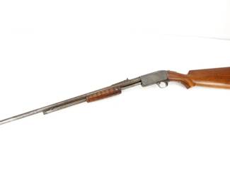 Make: Marlin
Model: 38
Caliber: .22 S.L & L.R.
Action: Pump
Barrel: 24
Bore: Dark
Serial # 9578
Condition: Very Good
The Marlin Model 38 started out life as the Model 32 in 1915. It was very short lived as the Marlin family sold the company in December of 1915. The new company discontinued the Model 32 as the company was involved with making machine guns for WW I. In 1921, the company changed again, and the new company, the Marlin Firearms Corporation reintroduced the Model 32 with the new Model 38 designation. The Model 38 was offered from 1921 to 1929 with either a round or octagon barrel. This 38 is in good condition, showing obvious signs of use and wear. 